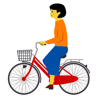 自転車に乗る人